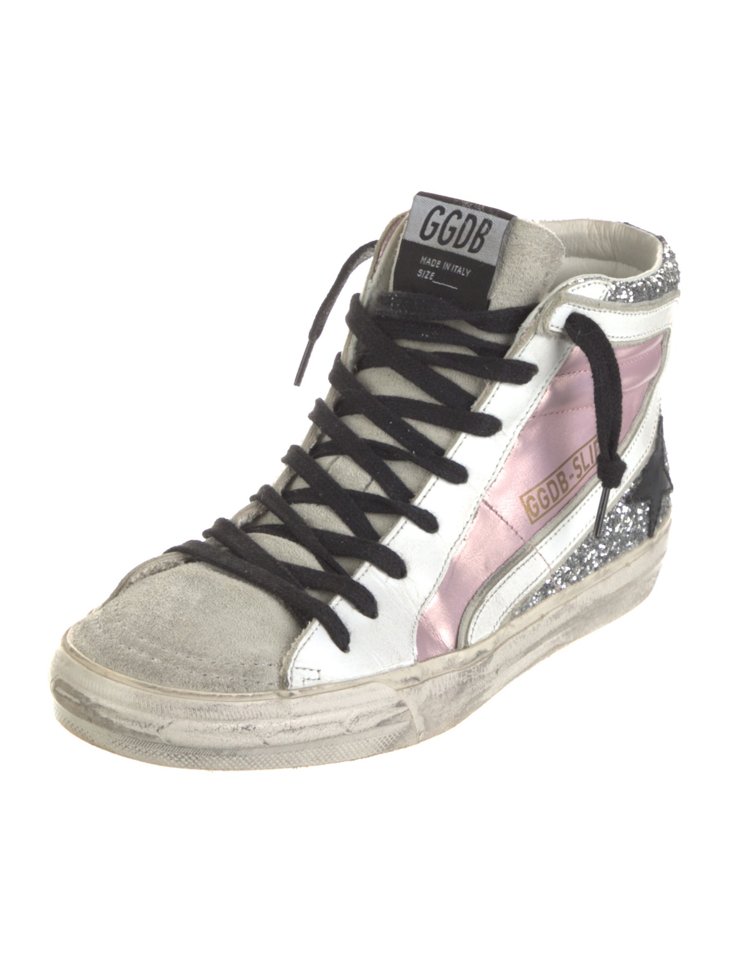 Golden Goose Leather Colorblock Pattern Sneakers