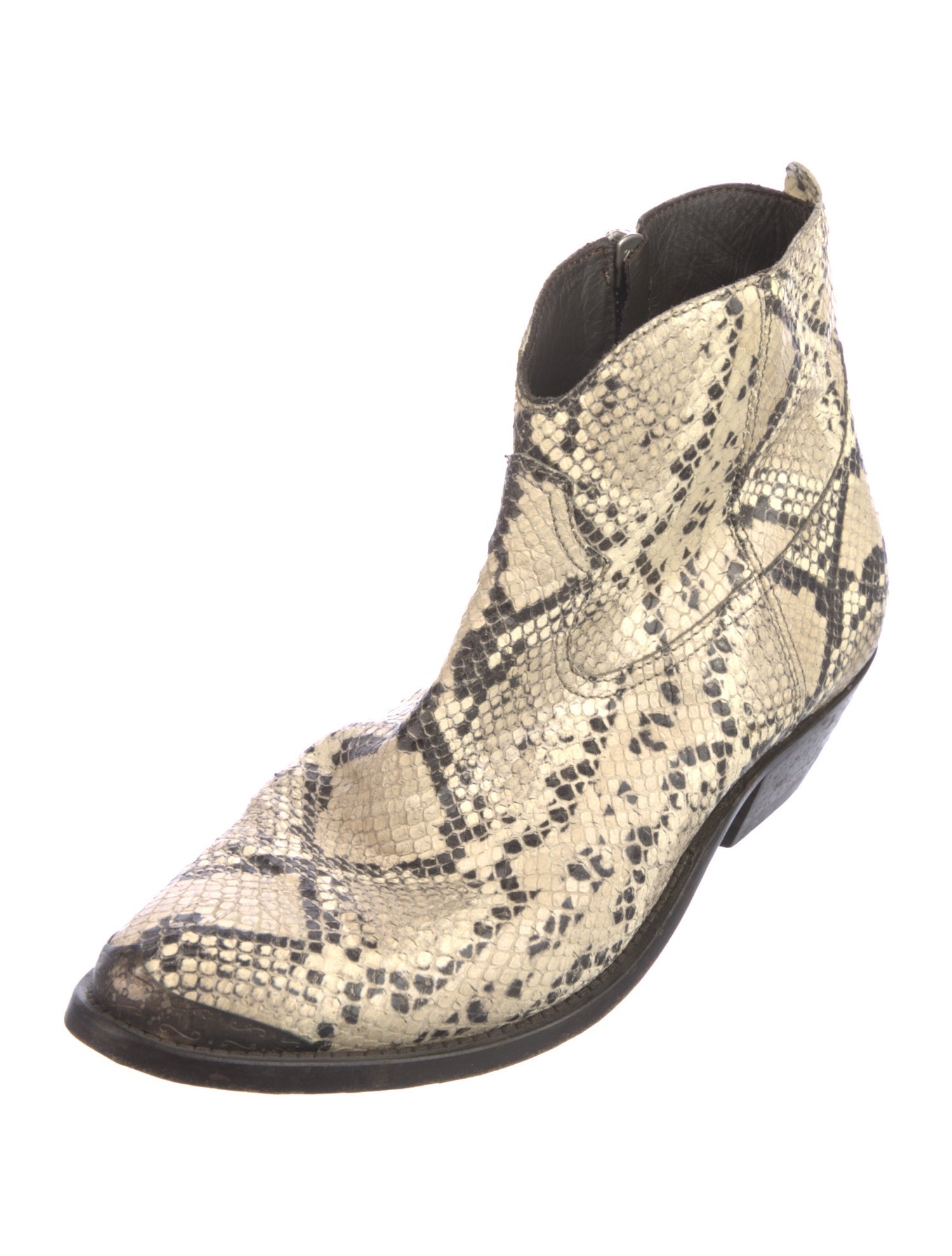 Golden Goose Python Animal Print Western Boots
