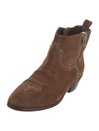 Golden Goose Suede Distressed Accents Lace-Up Boots