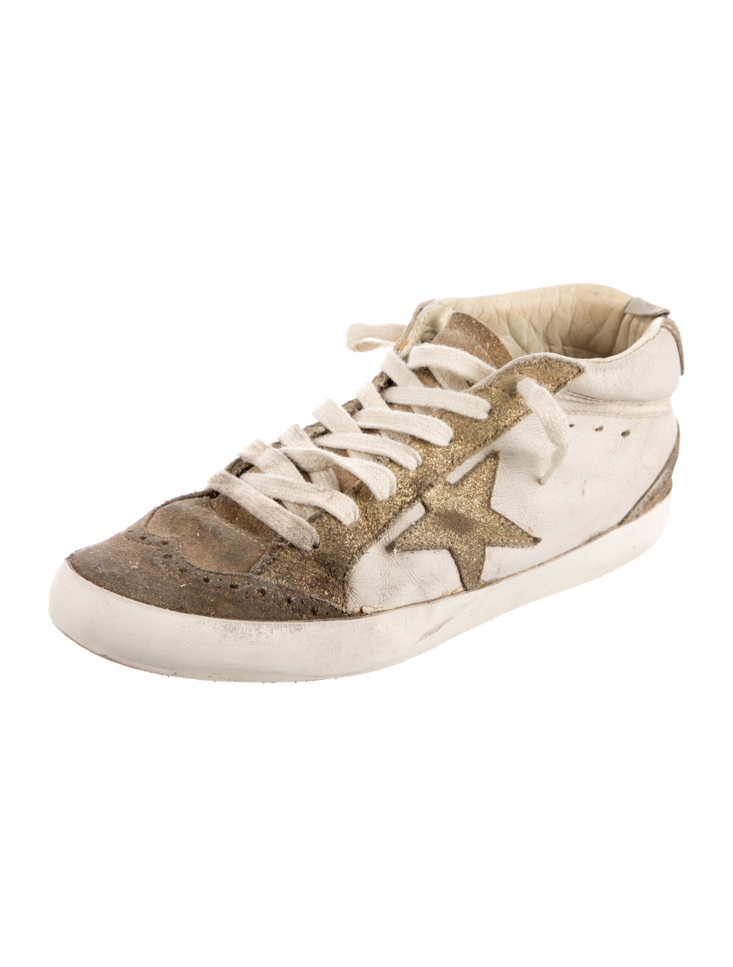 Golden Goose Leather Printed Sneakers