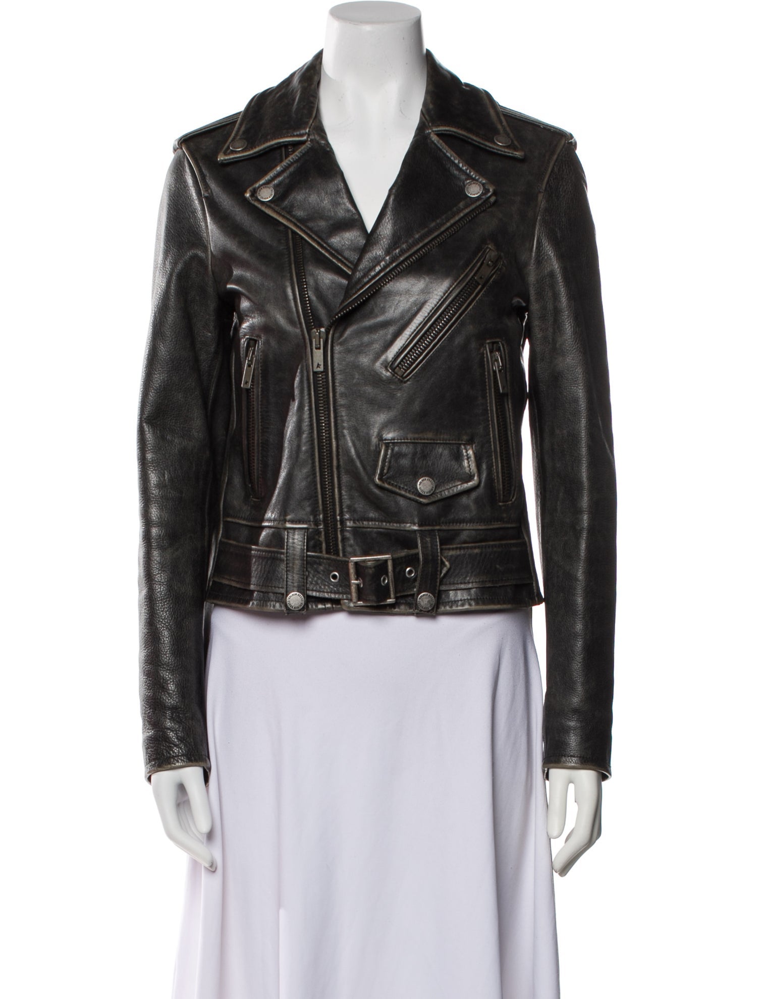 Golden Goose Leather Biker Jacket