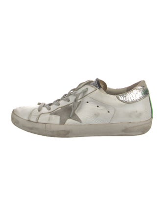 Golden Goose Leather Colorblock Pattern Sneakers