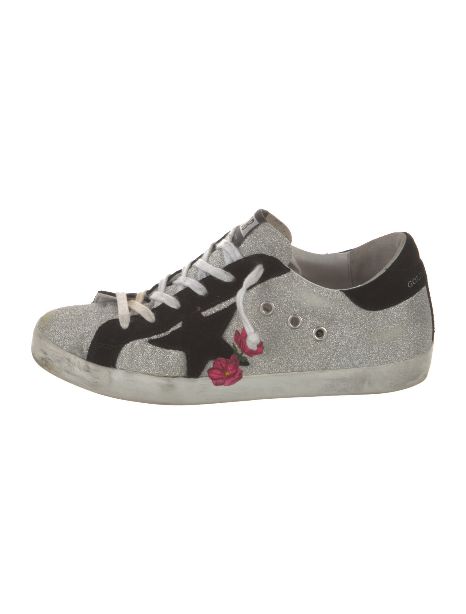Golden Goose Glitter Colorblock Pattern Sneakers