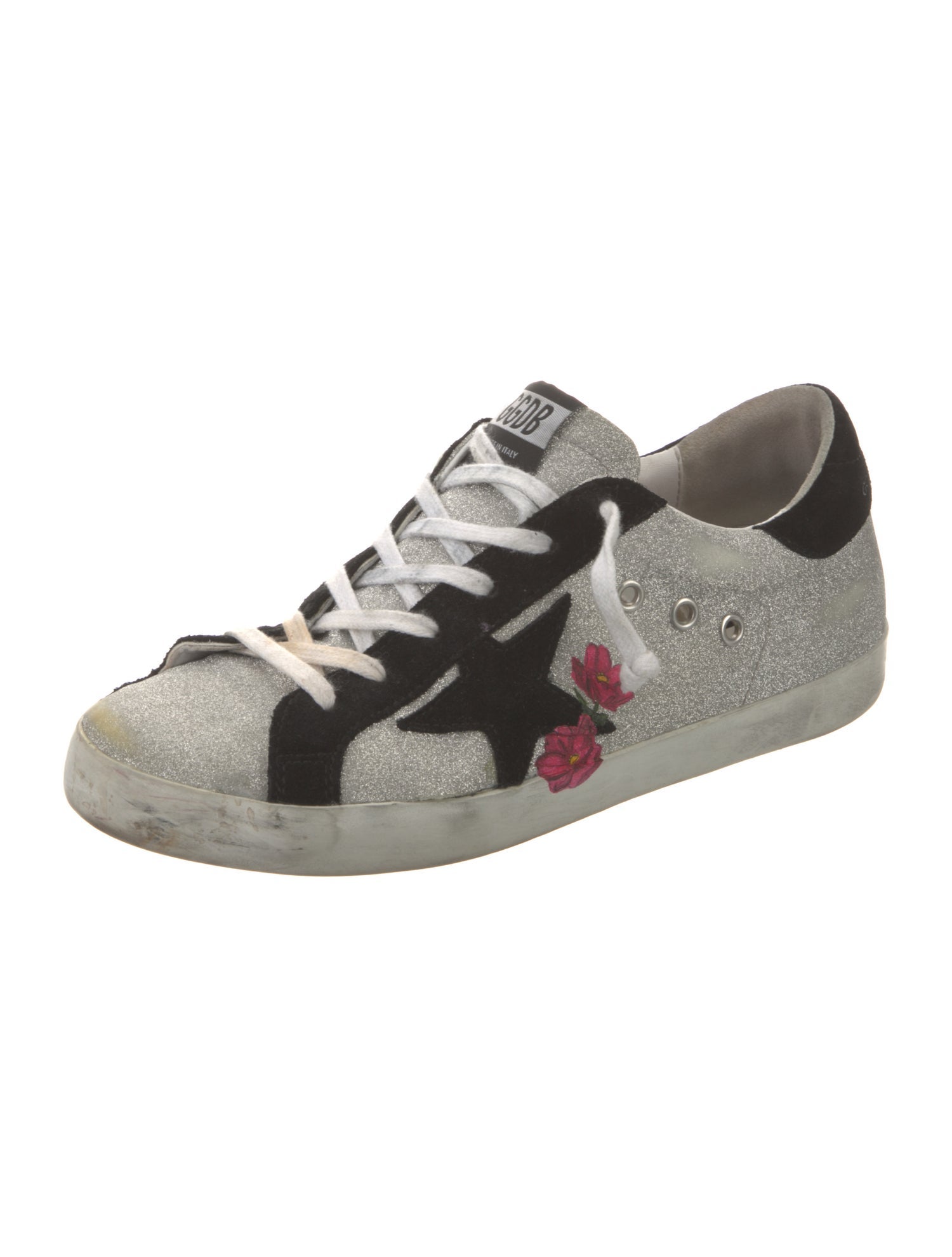 Golden Goose Glitter Colorblock Pattern Sneakers