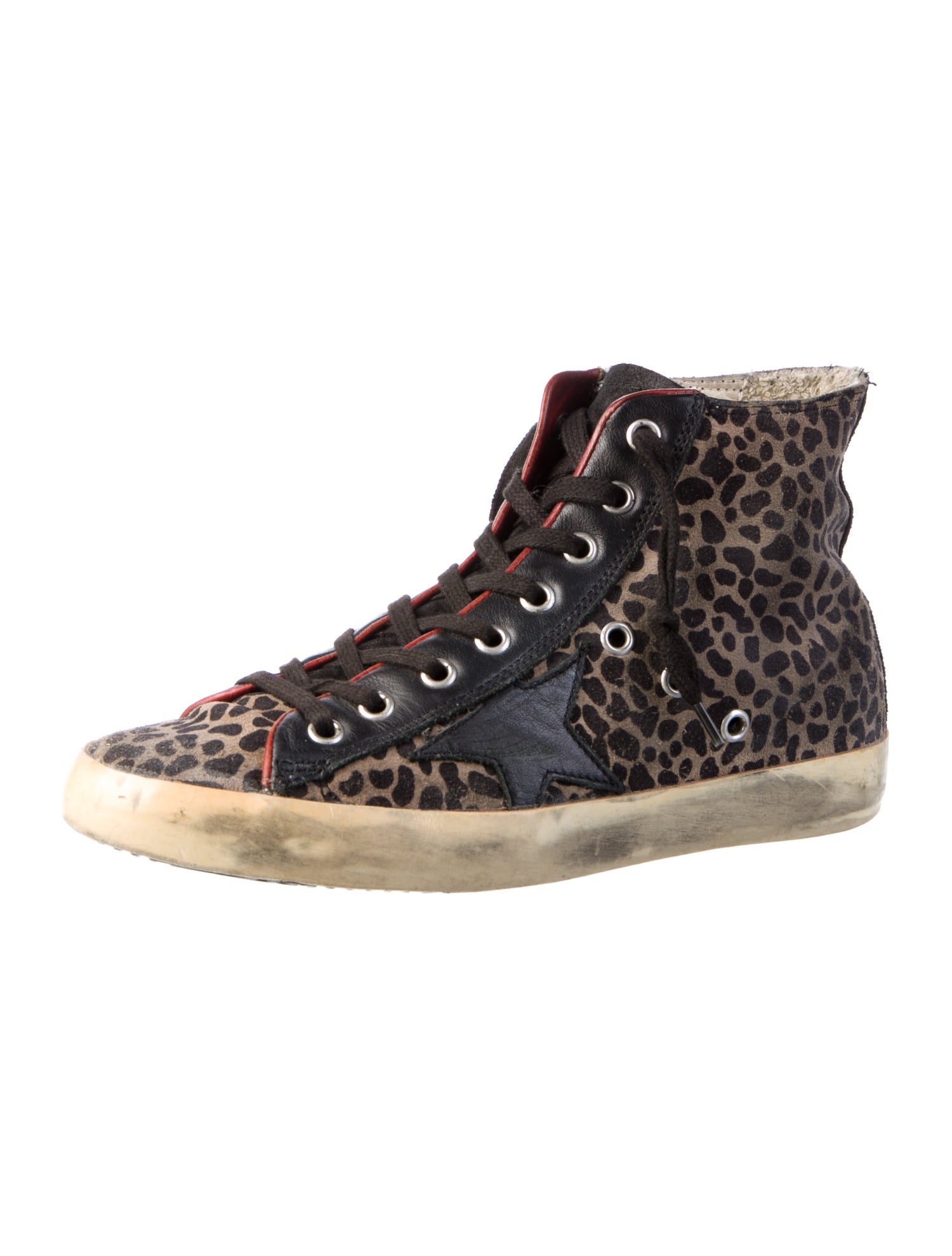 Golden Goose Suede Animal Print Sneakers