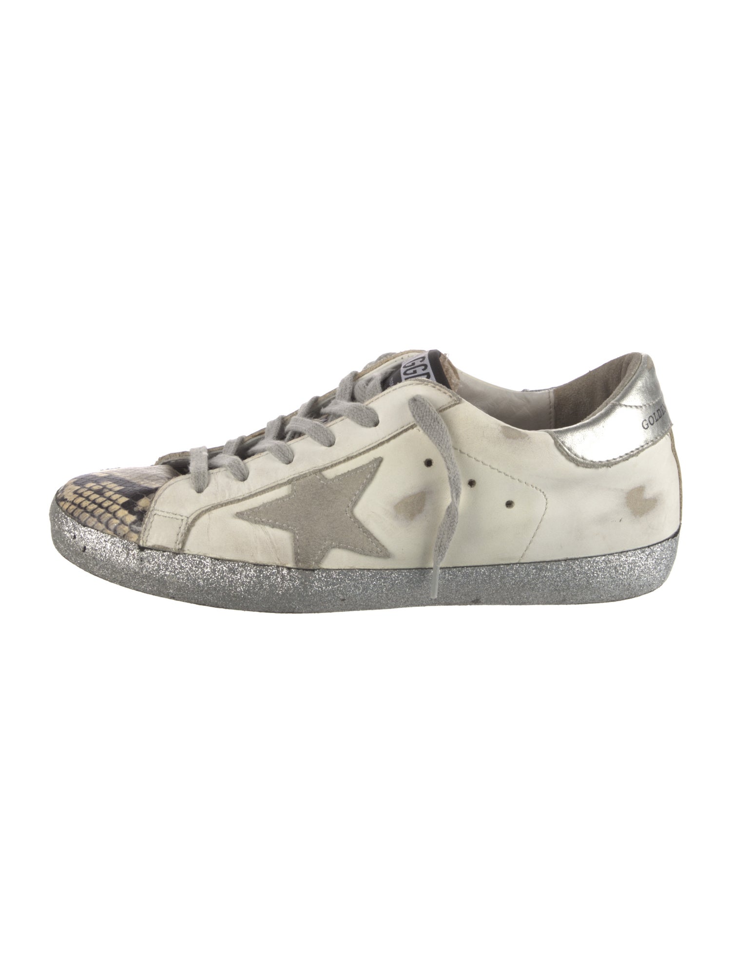 Golden Goose Leather Animal Print Sneakers