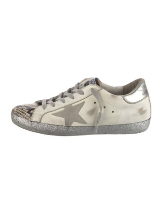 Golden Goose Leather Animal Print Sneakers