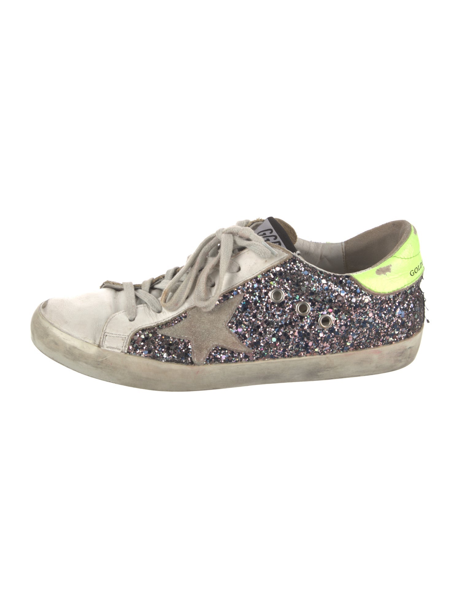 Golden Goose Glitter Colorblock Pattern Sneakers