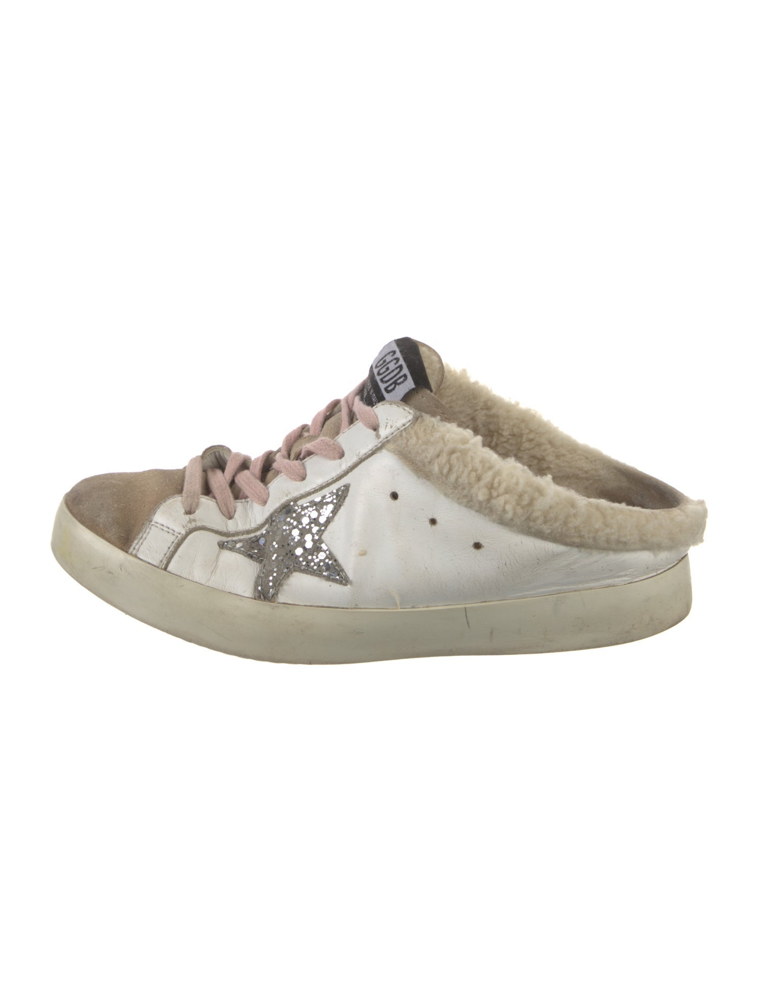 Golden Goose Leather Colorblock Pattern Mules