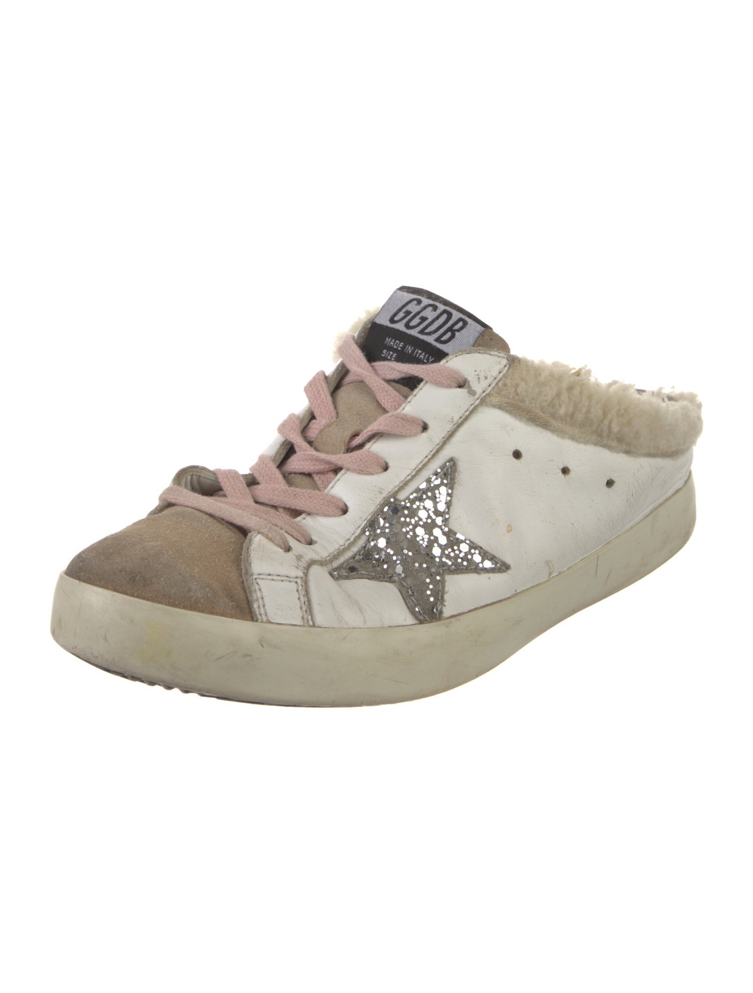 Golden Goose Leather Colorblock Pattern Mules