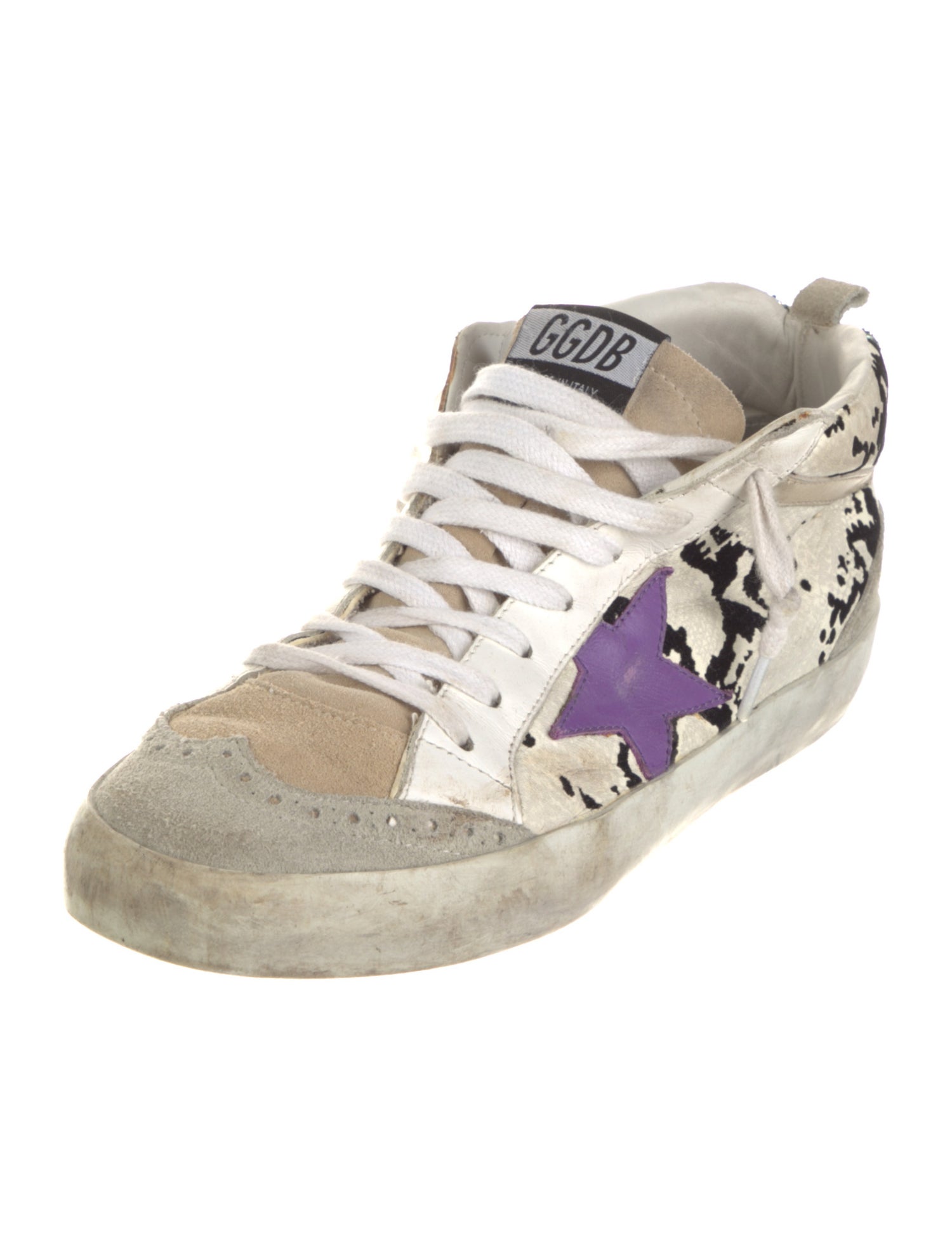 Golden Goose Suede Animal Print Sneakers