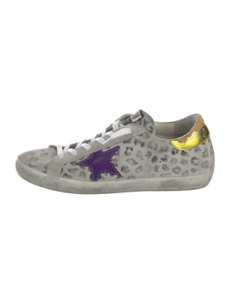 Golden Goose Leather Printed Sneakers