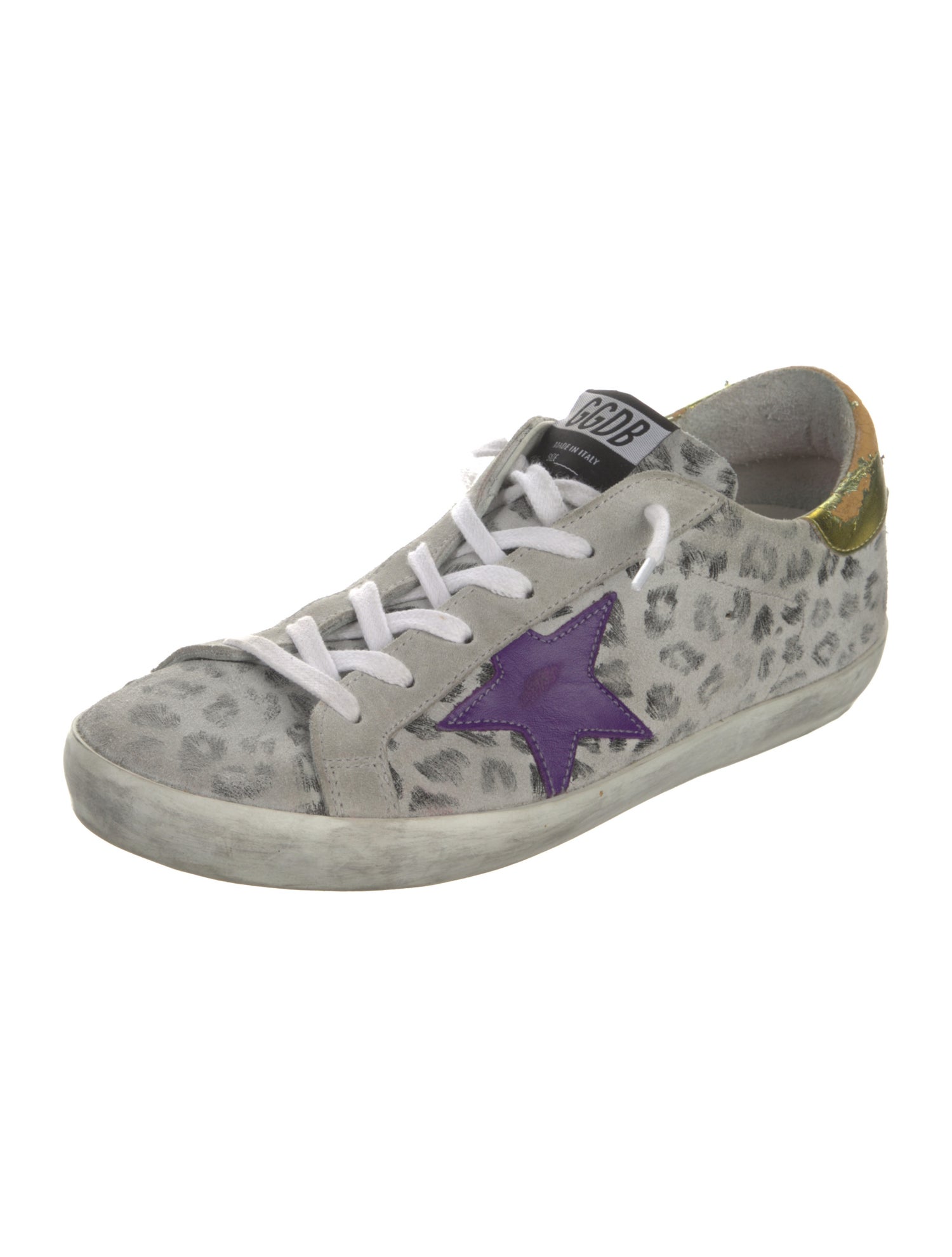 Golden Goose Leather Printed Sneakers