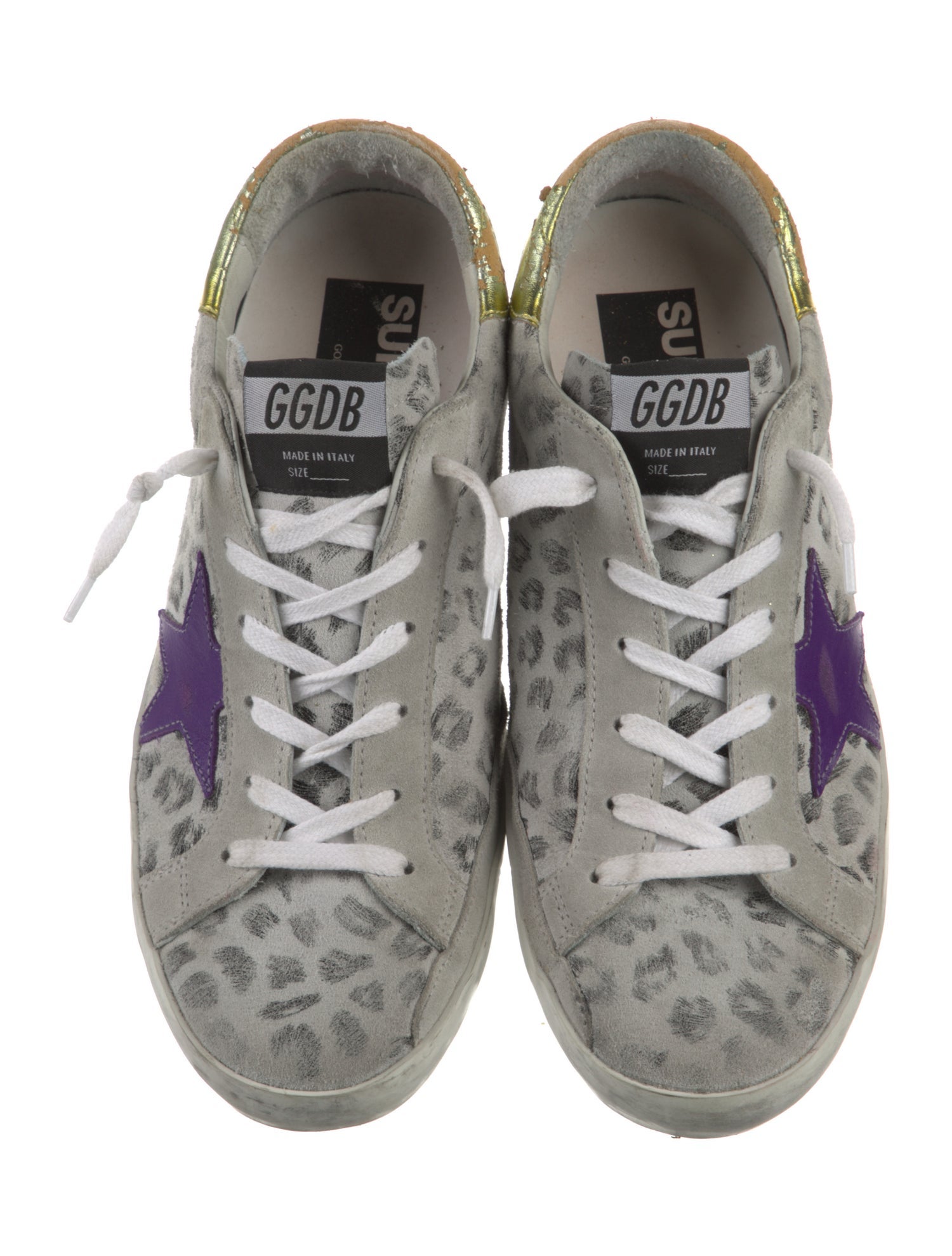 Golden Goose Leather Printed Sneakers
