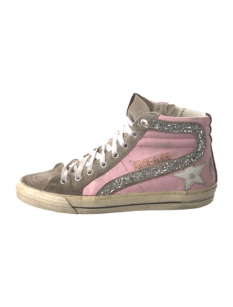 Golden Goose Leather Colorblock Pattern Sneakers