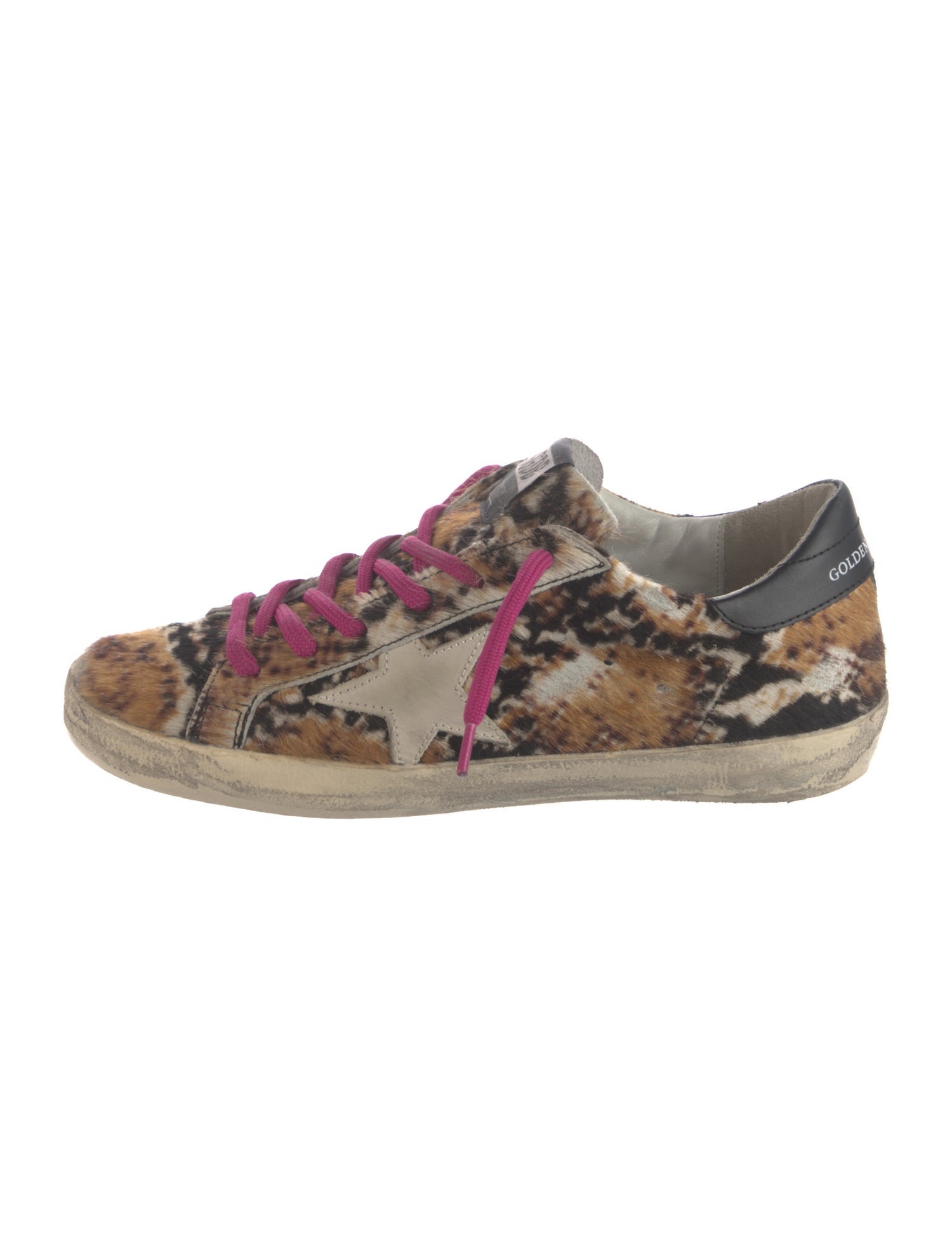 Golden Goose Ponyhair Animal Print Sneakers