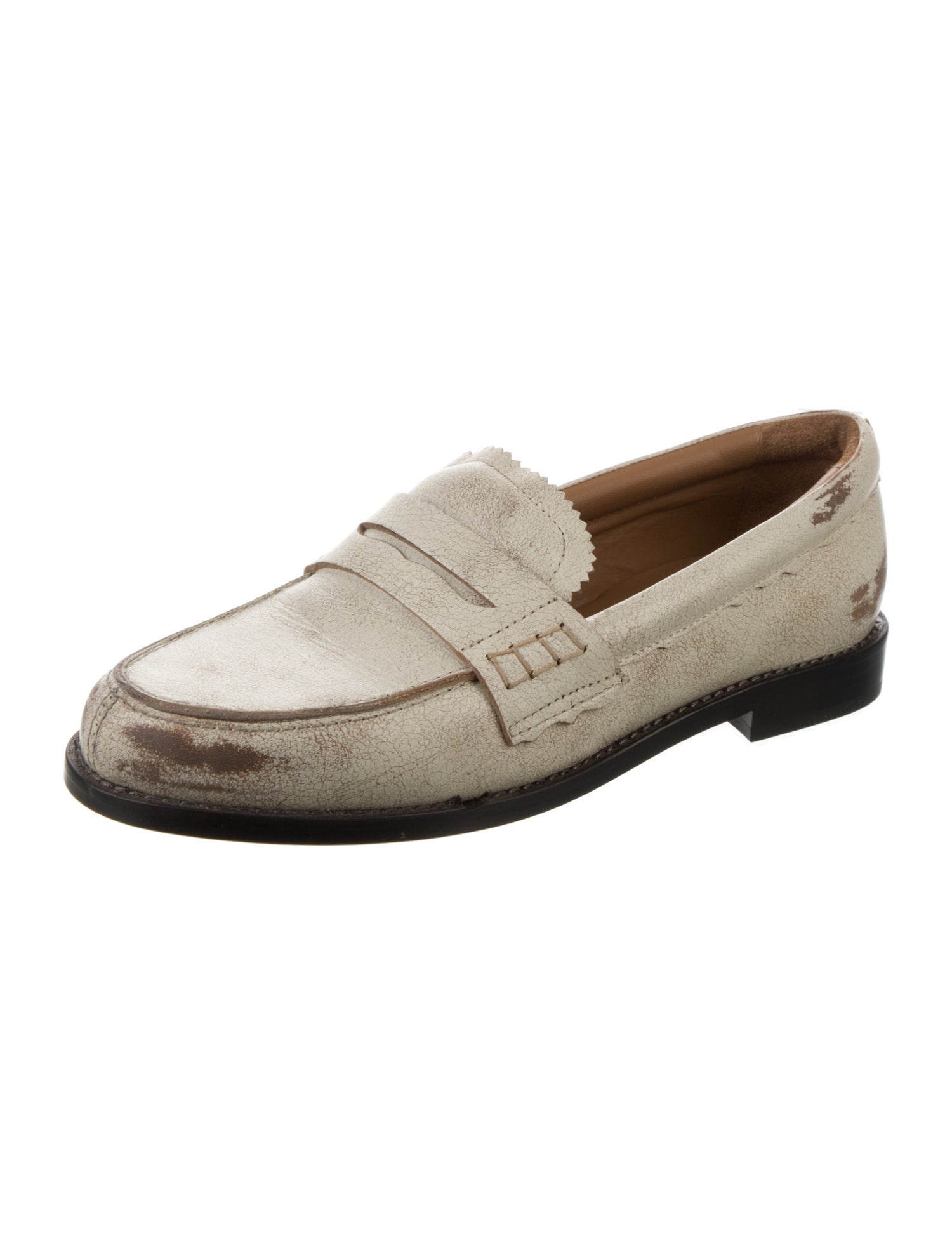 Golden Goose Leather Distressed Accents Loafers