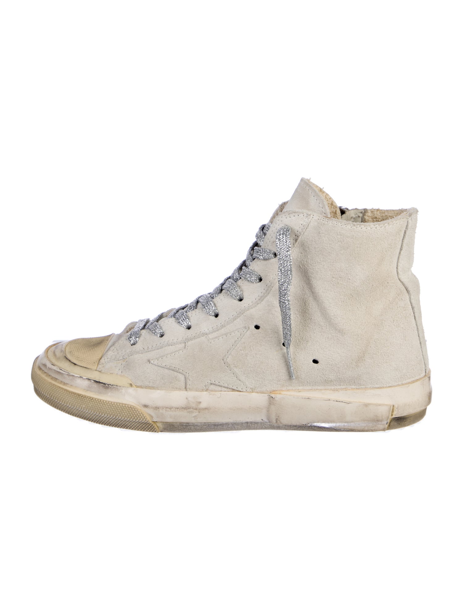 Golden Goose Suede Glitter Accents Sneakers