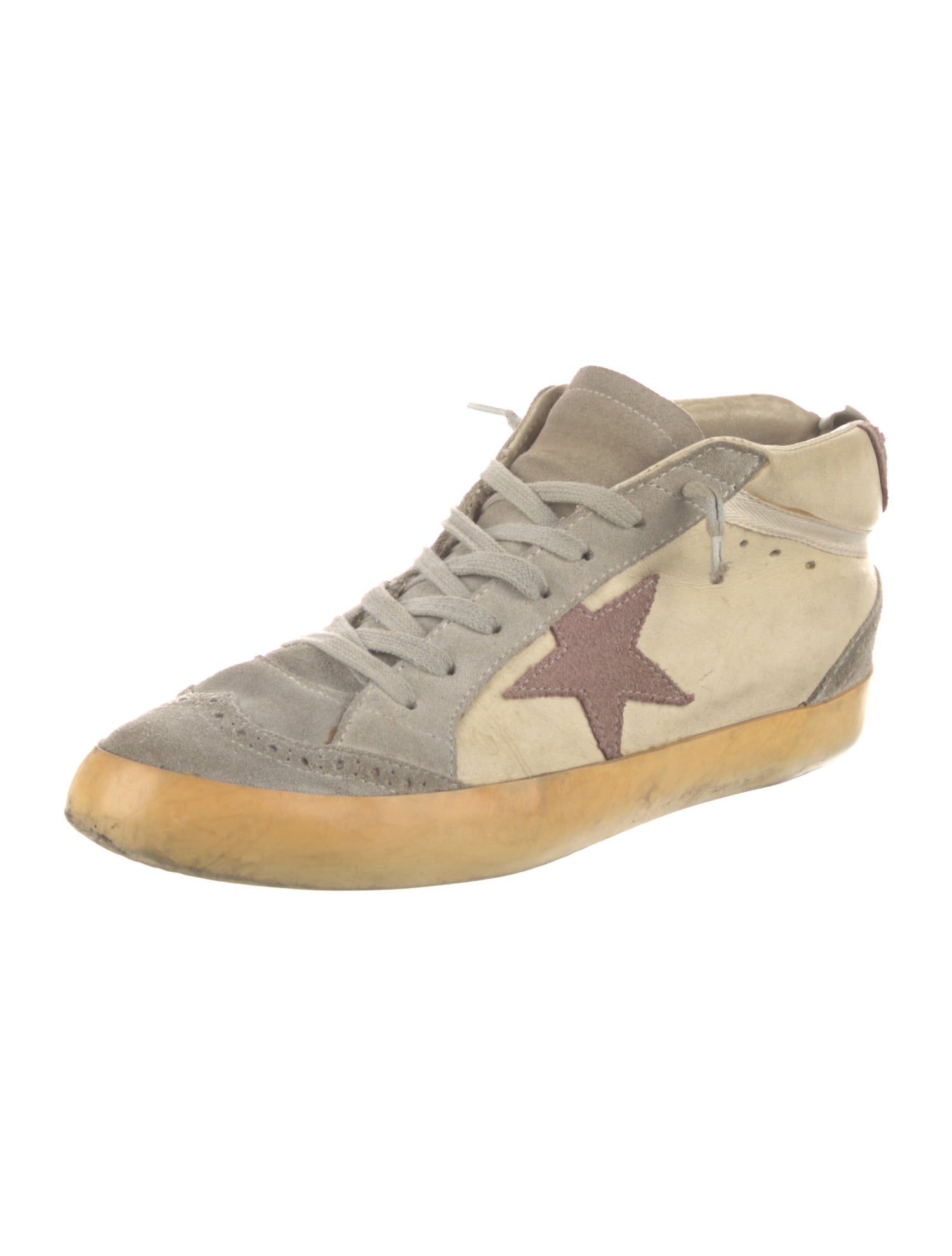 Golden Goose Leather Distressed Accents Sneakers