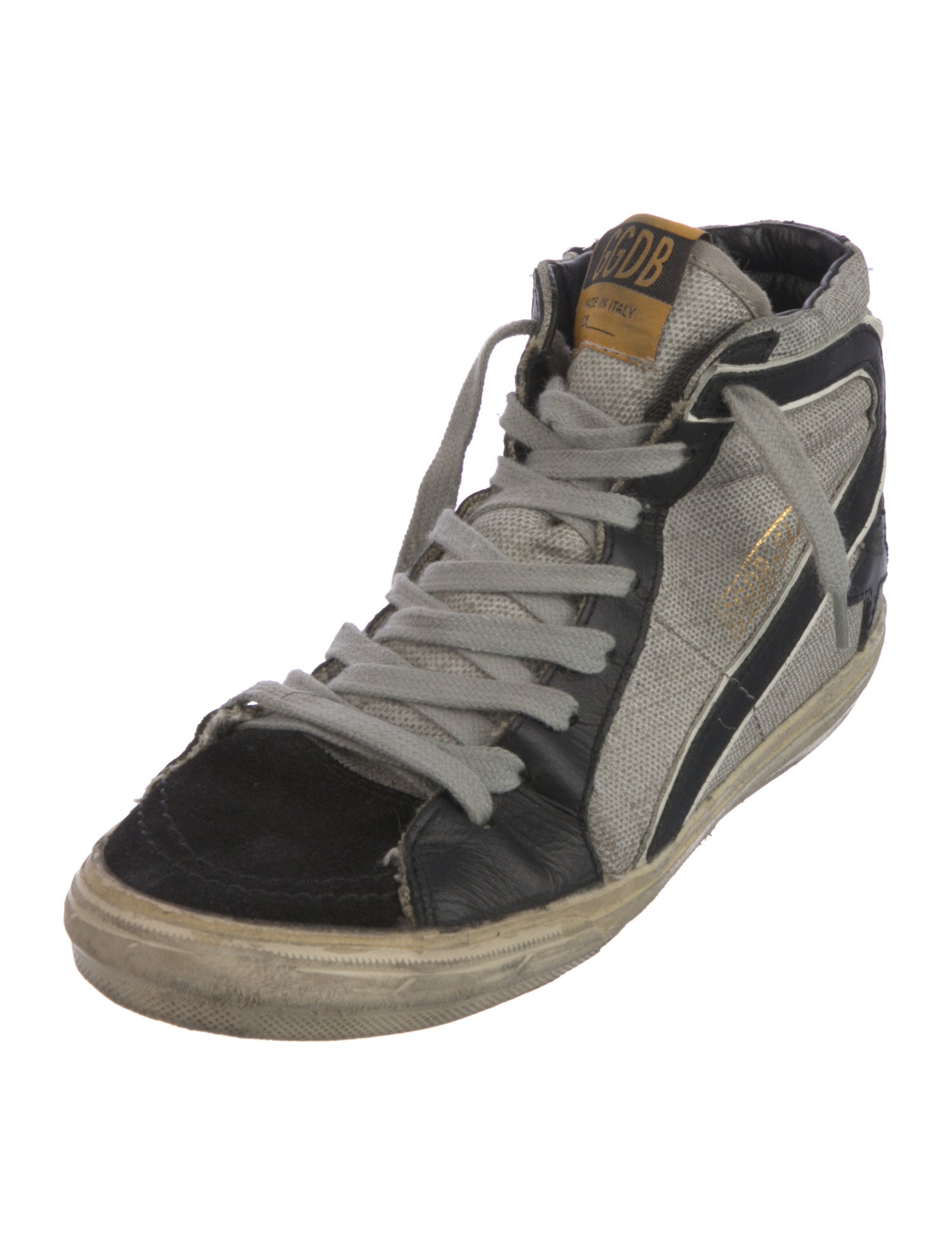 Golden Goose Leather Colorblock Pattern Sneakers
