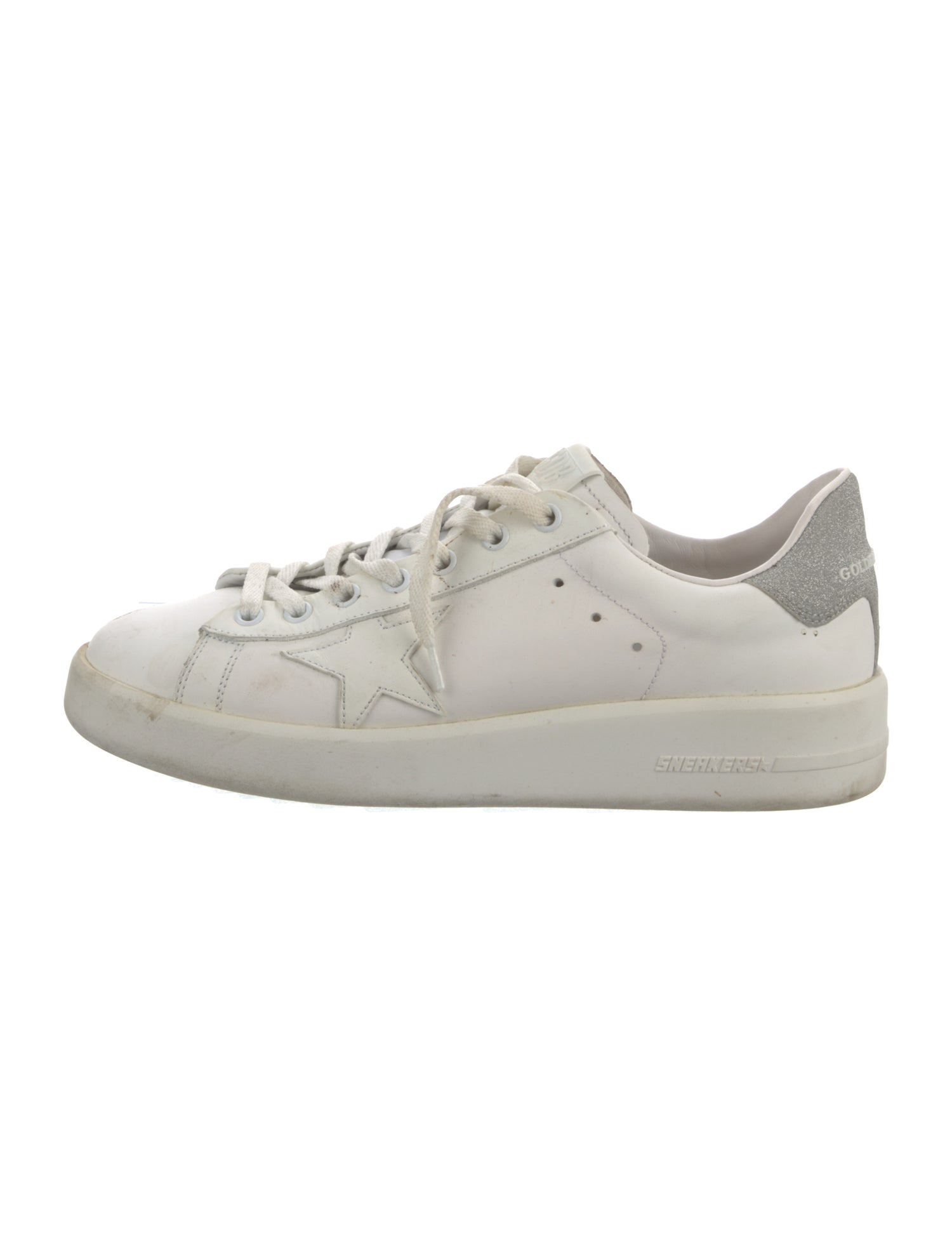 Golden Goose Leather Glitter Accents Sneakers