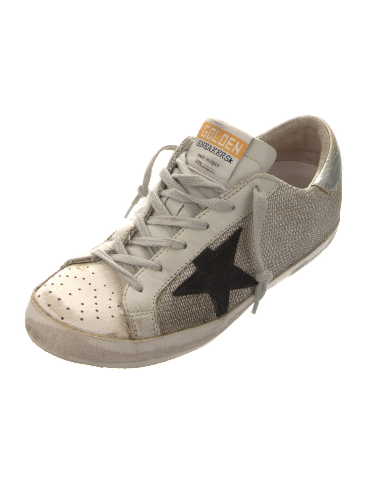 Golden Goose Leather Colorblock Pattern Sneakers