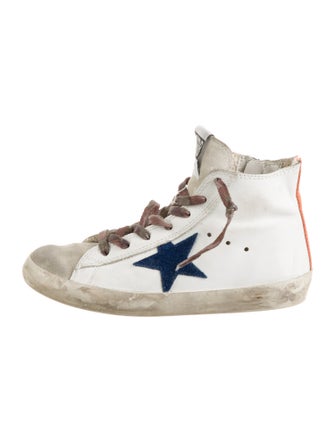 Golden Goose Leather Colorblock Pattern Sneakers