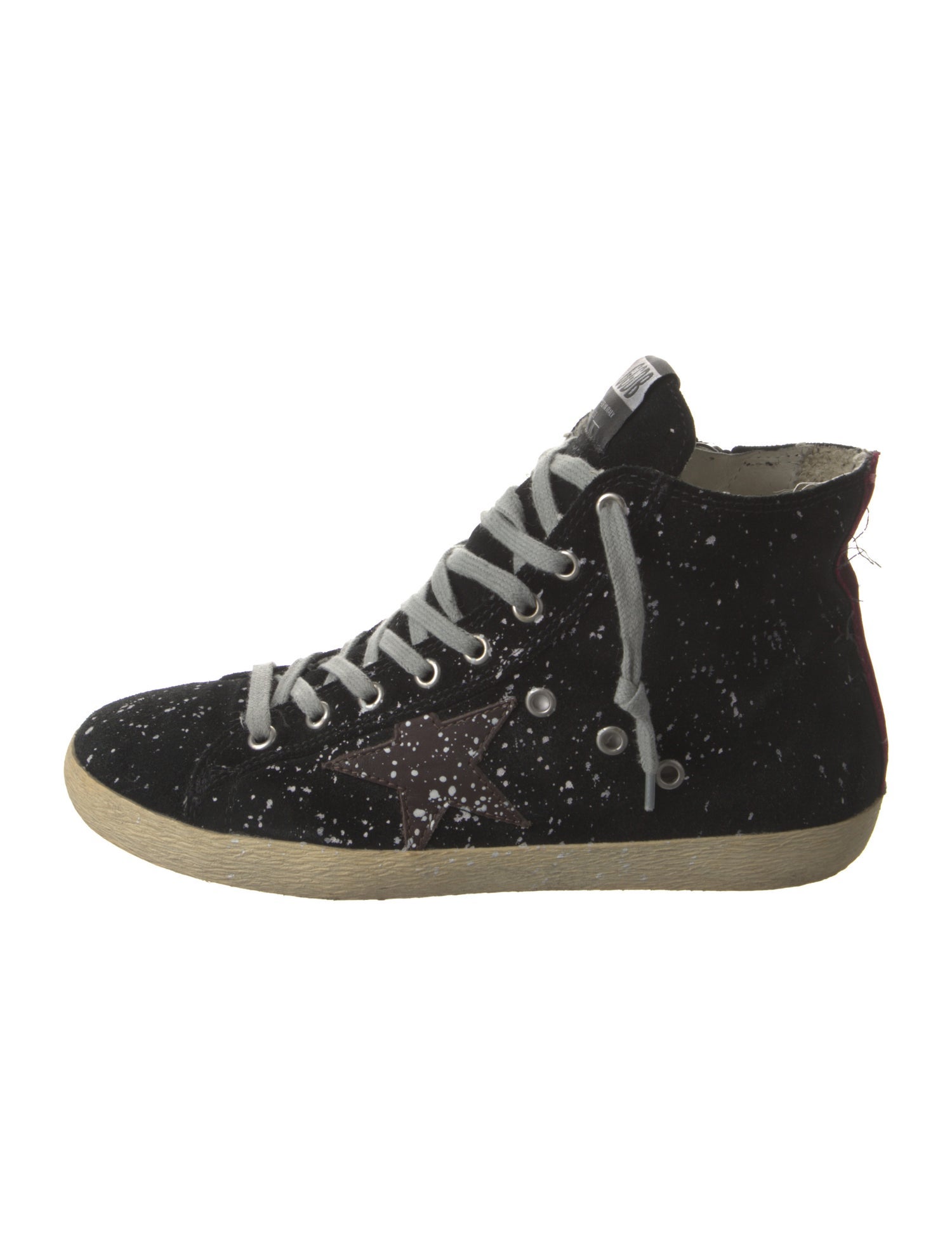 Golden Goose Suede Colorblock Pattern Lace-Up Boots