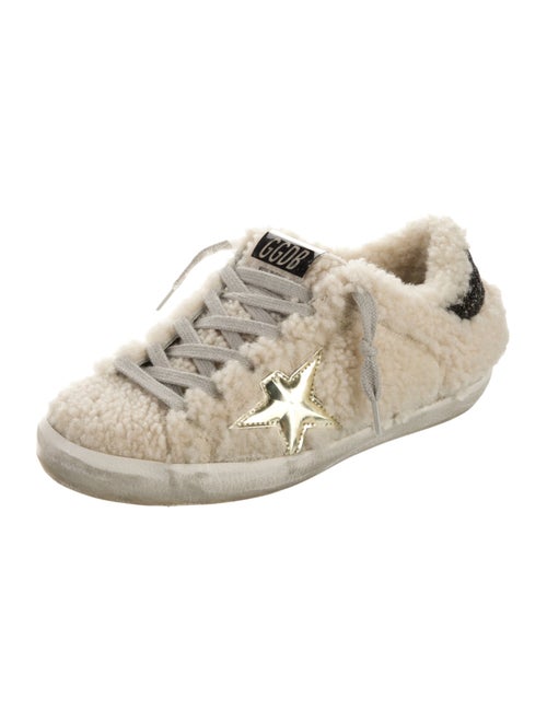 Golden Goose Shearling Glitter Accents Sneakers