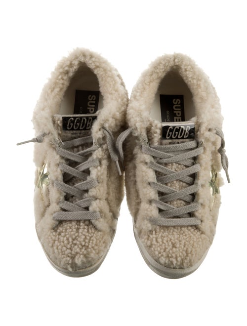 Golden Goose Shearling Glitter Accents Sneakers