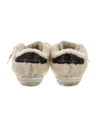 Golden Goose Shearling Glitter Accents Sneakers