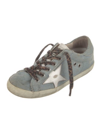 Golden Goose Denim Distressed Accents Sneakers