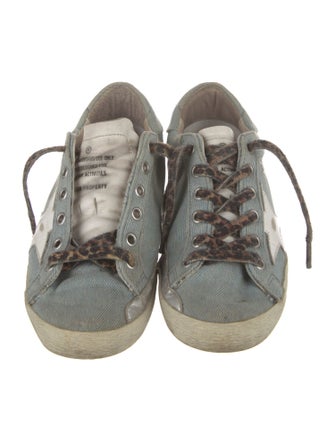 Golden Goose Denim Distressed Accents Sneakers