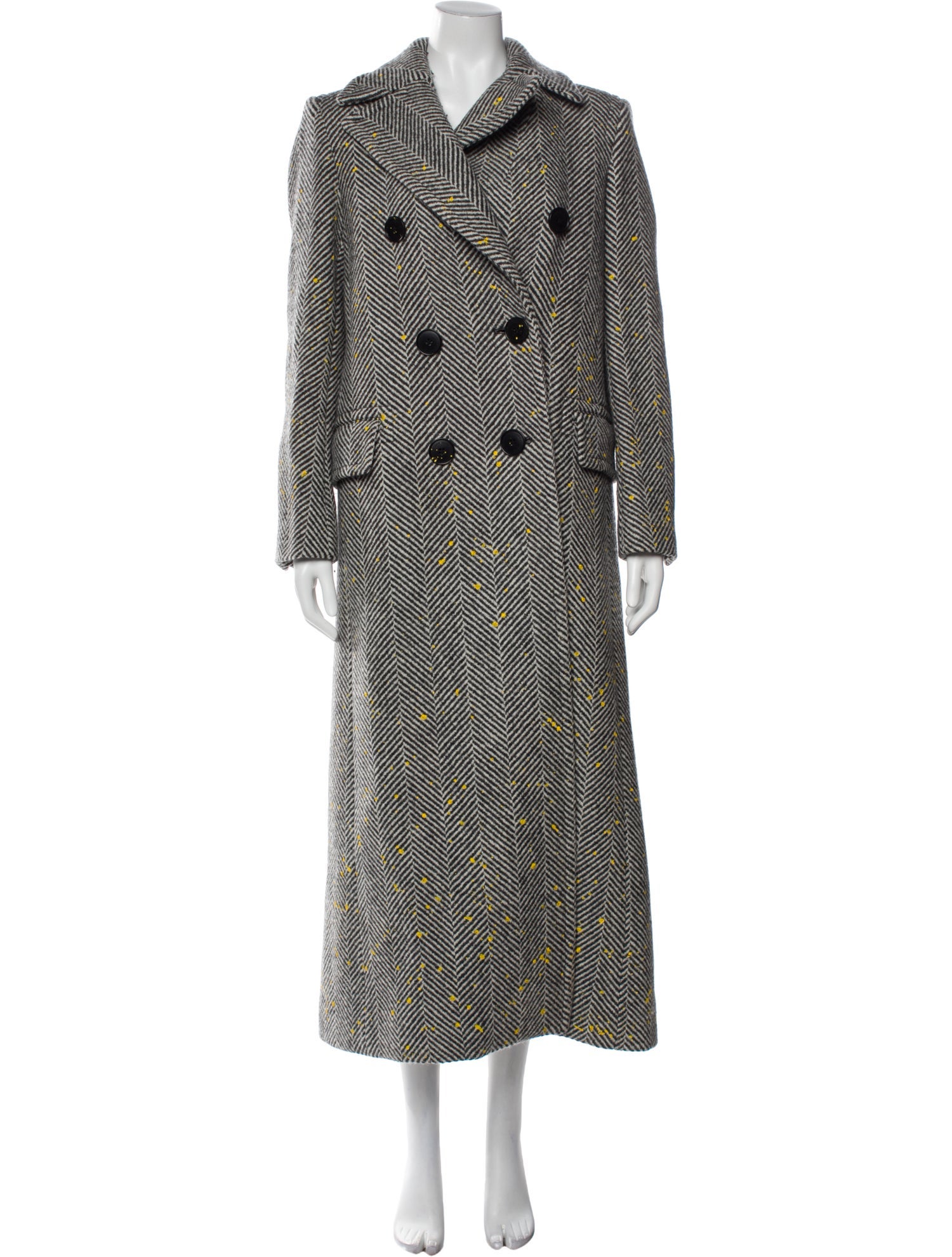 Golden Goose Wool Printed Trench Coat