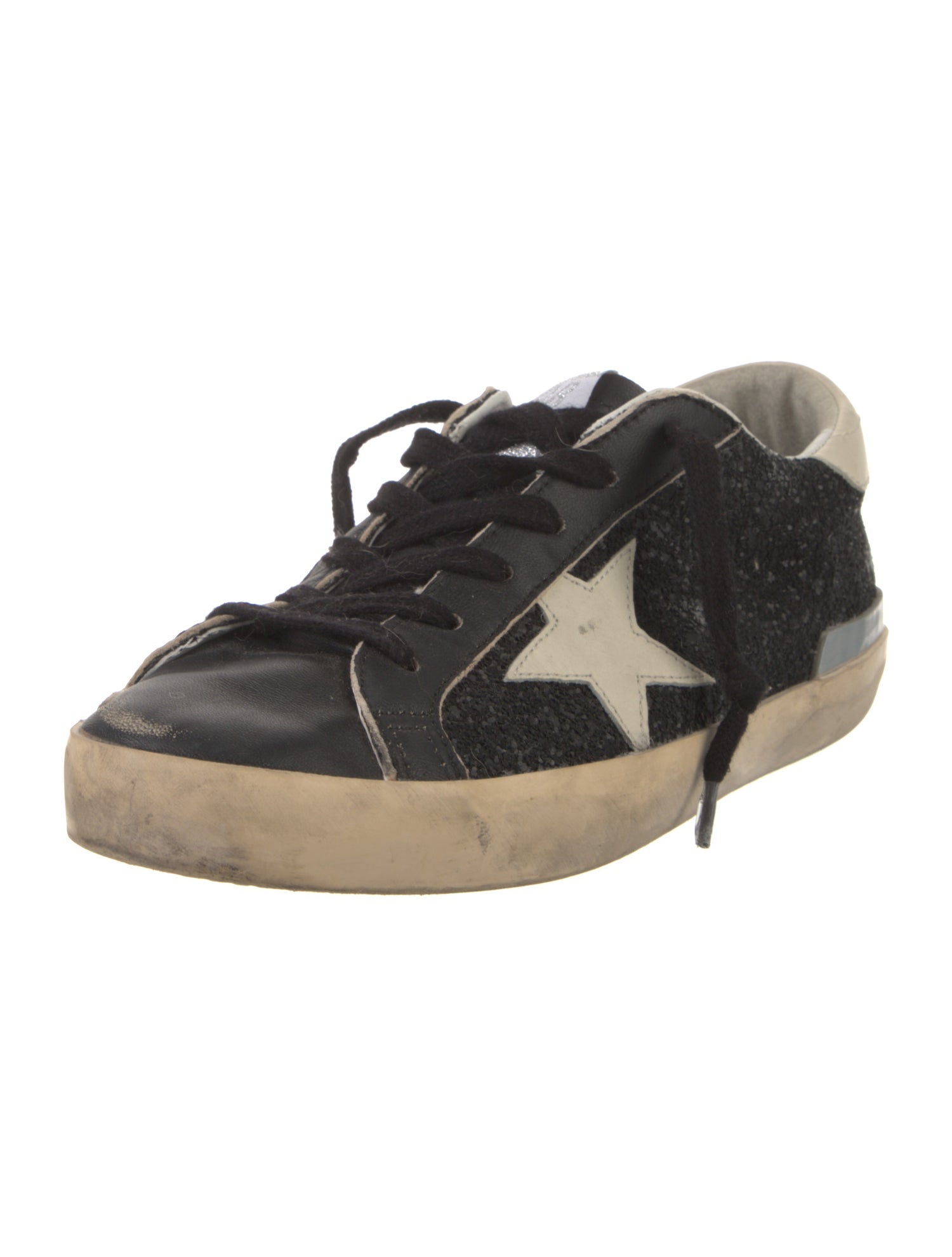 Golden Goose Suede Glitter Accents Sneakers