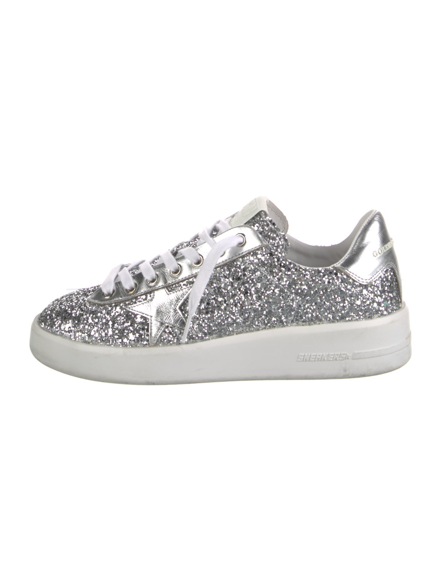 Golden Goose Glitter Distressed Accents Sneakers