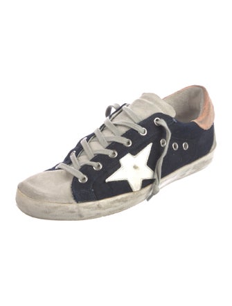 Golden Goose Suede Colorblock Pattern Sneakers