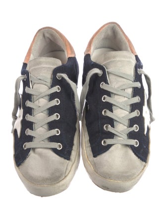 Golden Goose Suede Colorblock Pattern Sneakers