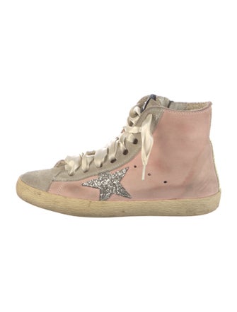 Golden Goose Leather Colorblock Pattern Sneakers