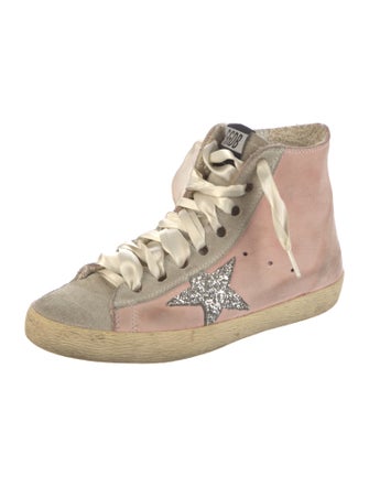 Golden Goose Leather Colorblock Pattern Sneakers