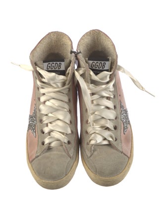 Golden Goose Leather Colorblock Pattern Sneakers