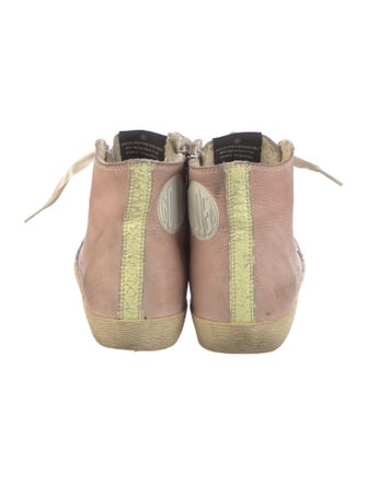 Golden Goose Leather Colorblock Pattern Sneakers