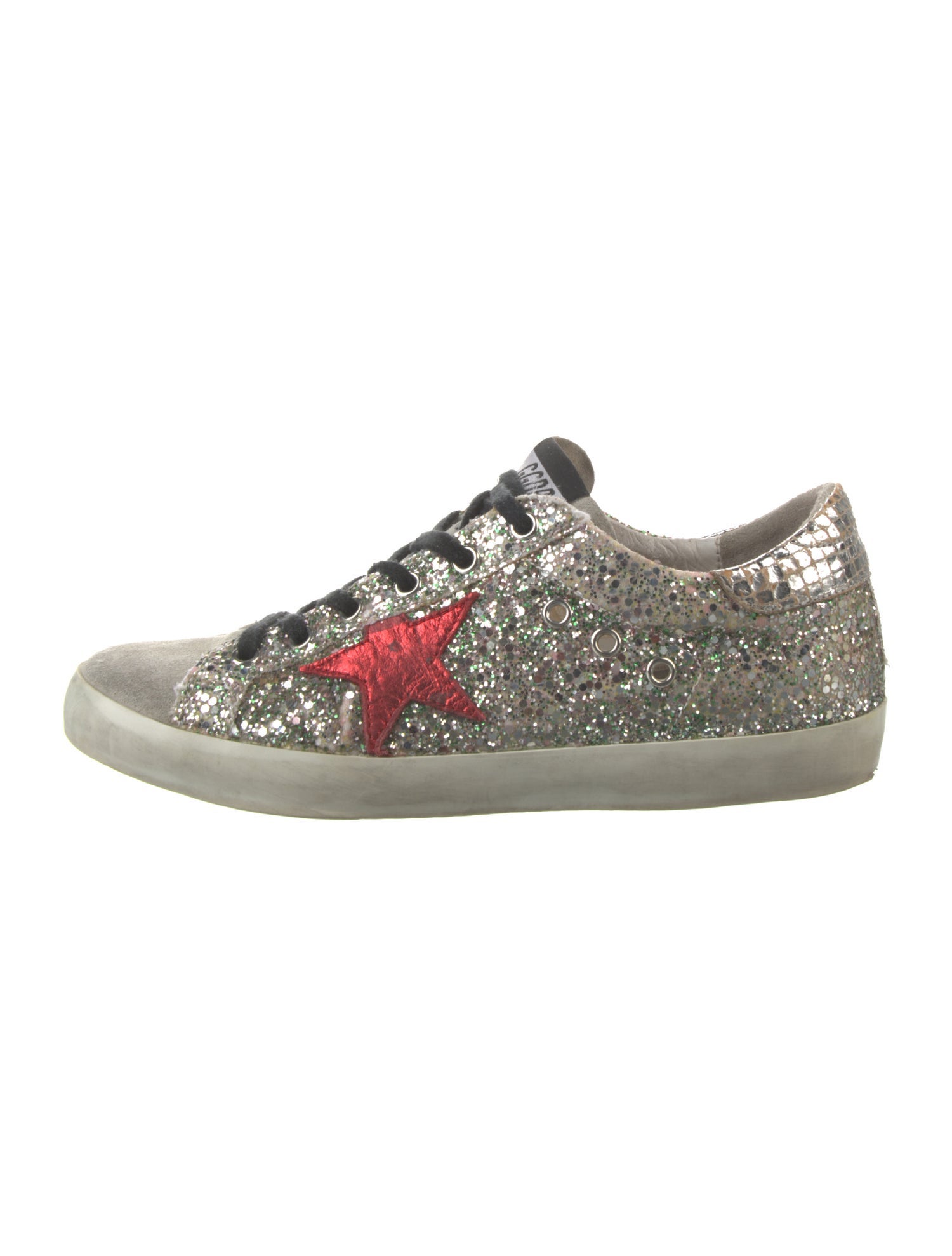 Golden Goose Glitter Printed Sneakers