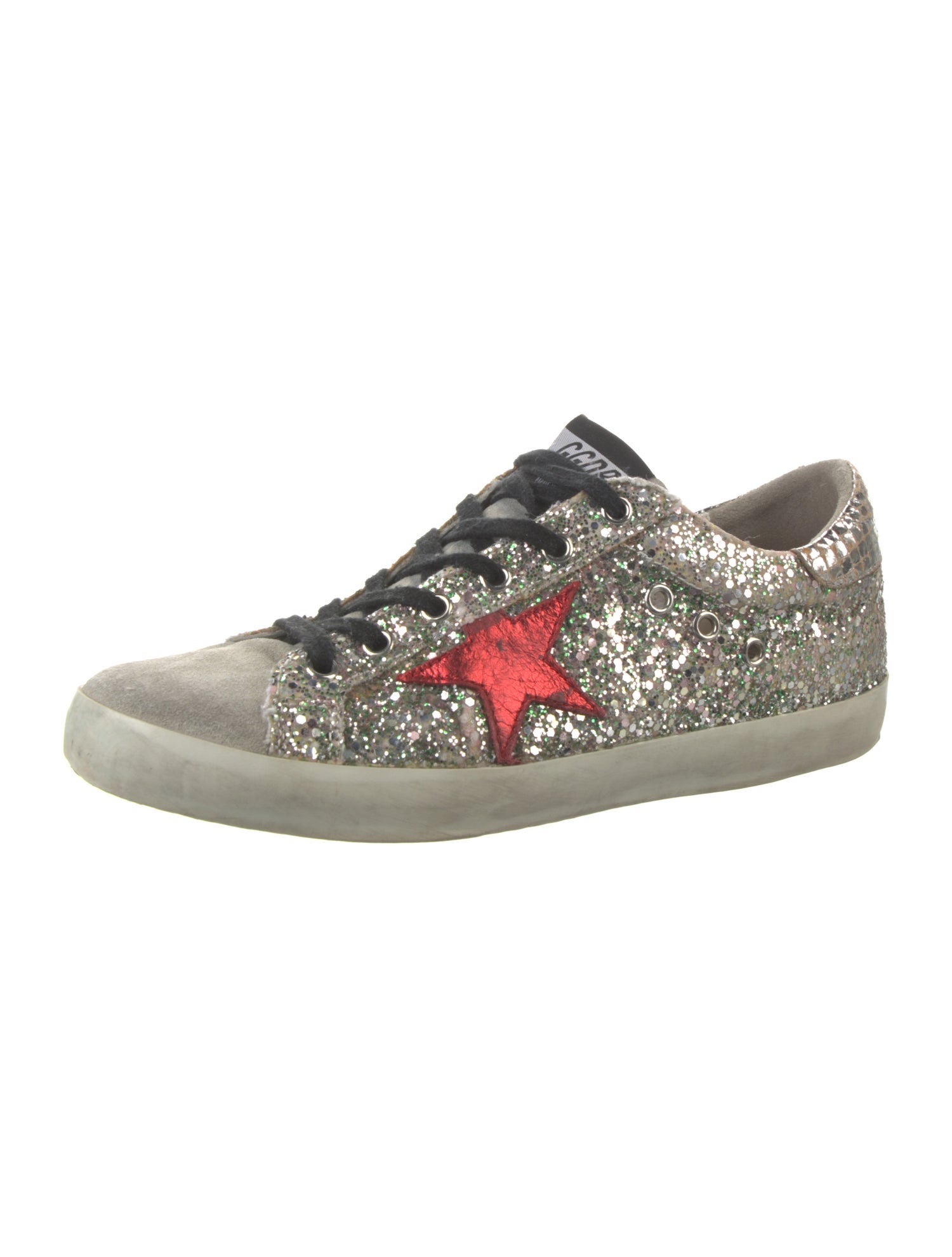 Golden Goose Glitter Printed Sneakers
