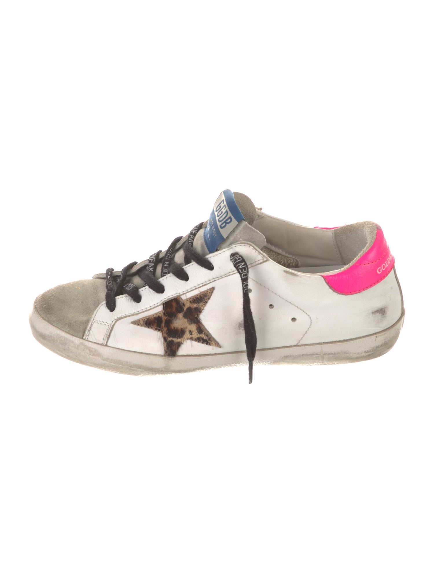 Golden Goose Leather Animal Print Sneakers