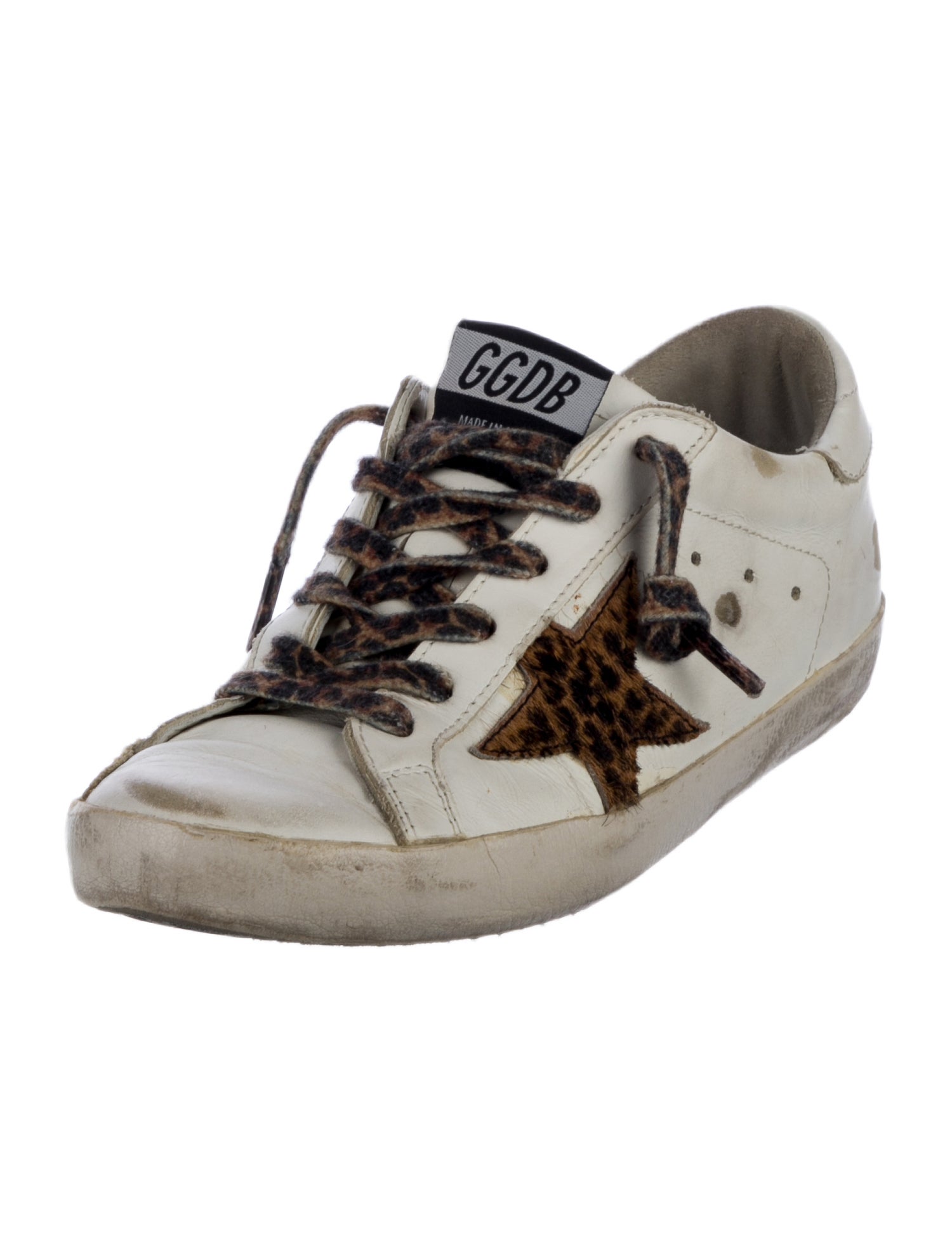 Golden Goose Leather Printed Sneakers