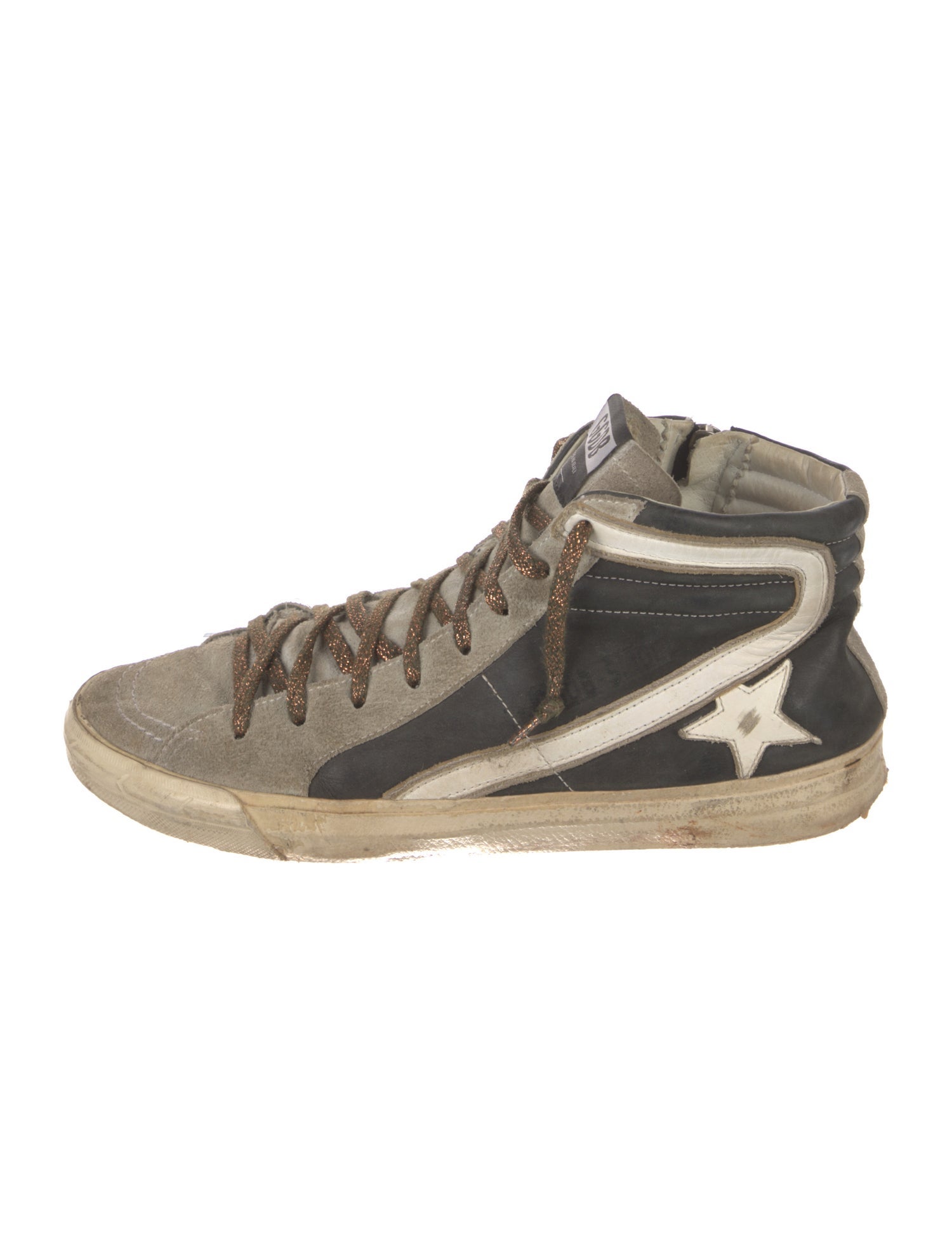 Golden Goose Suede Colorblock Pattern Sneakers