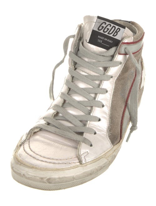 Golden Goose Suede Colorblock Pattern Sneakers
