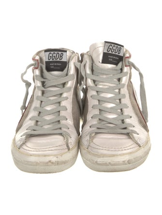 Golden Goose Suede Colorblock Pattern Sneakers