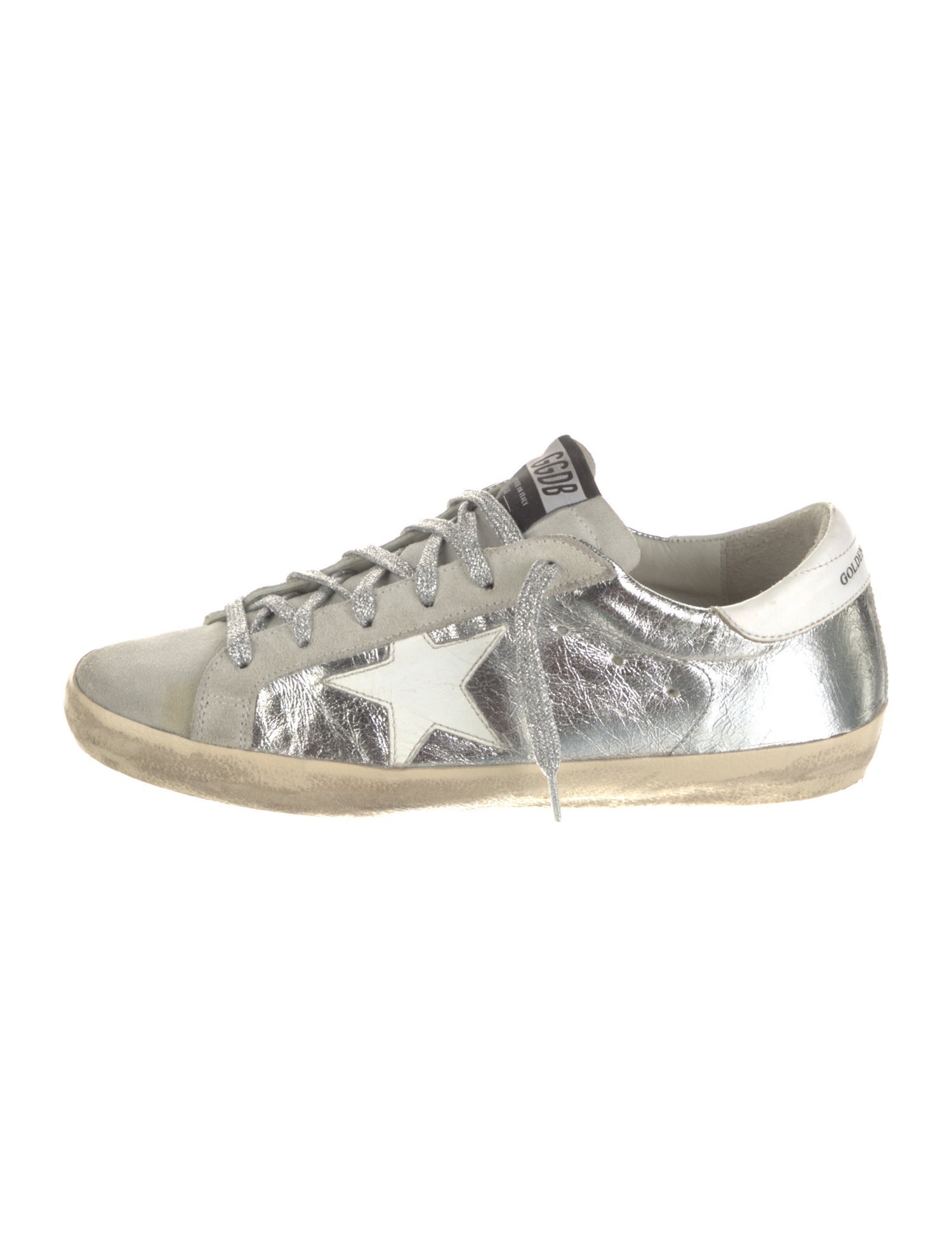 Golden Goose Leather Glitter Accents Sneakers